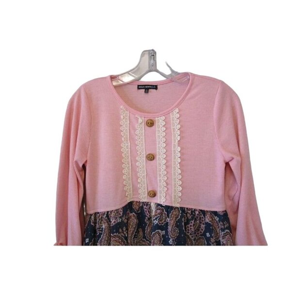 Sequin Hearts Size 16 Girls Pink Paisley Patterned Dress. #F-1-3 - Picture 2 of 7